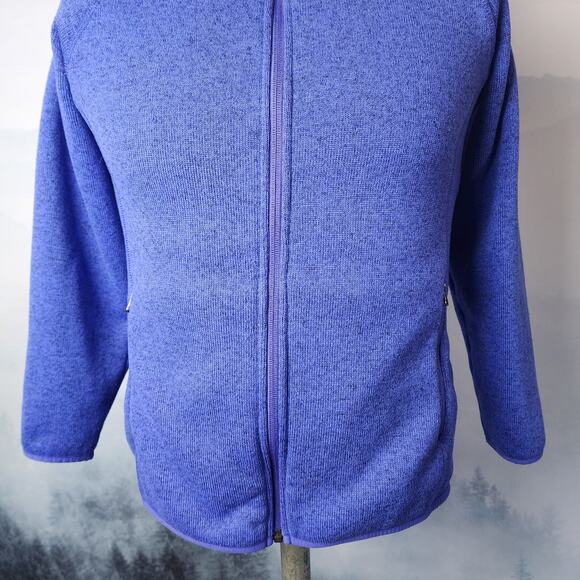 L.L.Bean Kid's Blue Hooded Sweater Fleece Full Zip Jacket | Kid's Large (14-16) - Picture 3 of 14